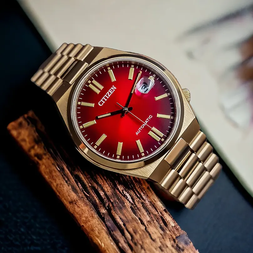 Citizen Tsuyosa Red Dial Rose Gold-tone Men’s Watch